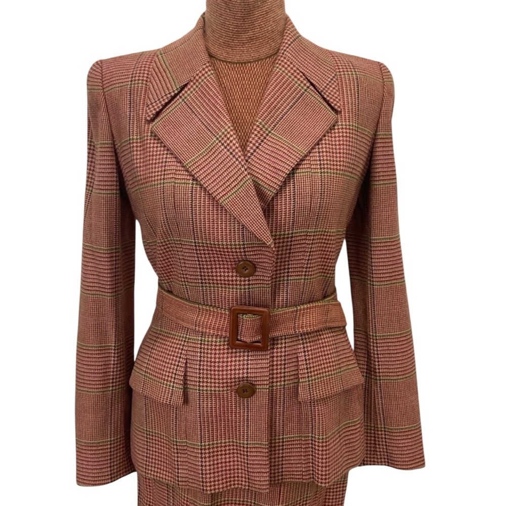Vintage Oscae De La Renta 4 Piece Wool Suit Ensemble
